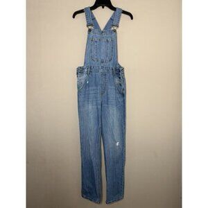 Women’s Lightly Distressed Cello Denim Relaxed Fit Overalls Bibs Dungaree Sz XS